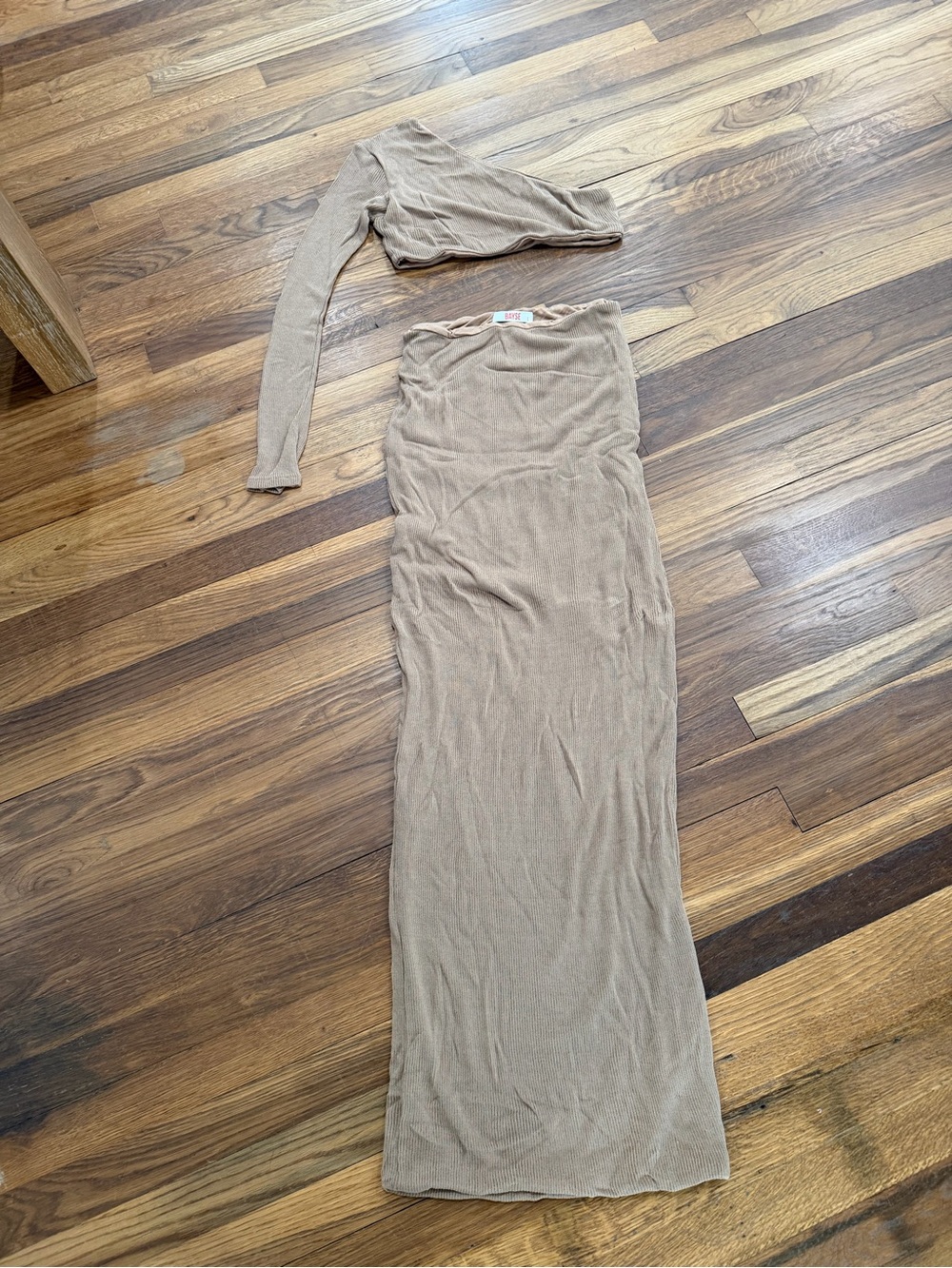 Bayse Taupe Maxi Skirt Two-Piece Set